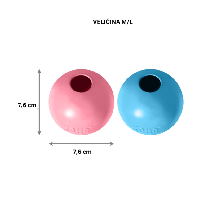 KONG PUPPY LOPTICA VELIČINA M L DIMENZIJE