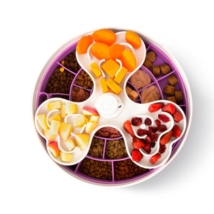 Puzzle Feeder Swirl trostruka zdjela za sporo hranjenje